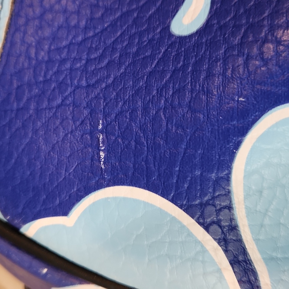 808 Honua Blue Floral Pattern Mini Zipped Handbag - Picture 5 of 7